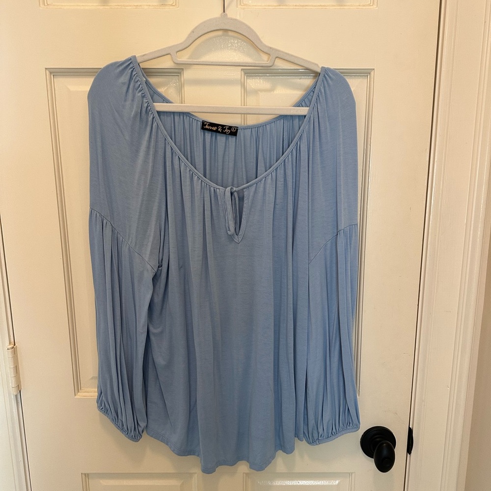 James & Joy Long Sleeve Scoop Neck Blouse